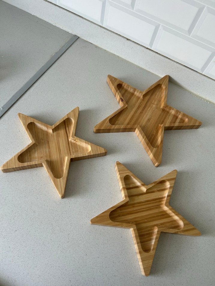 Parlak Bej Yıldız Ahşap sunumluk - Görsel 5