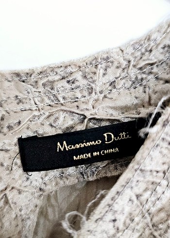 xs Beden altın Renk Massimo dutti Bej Parlak Uzun Keten Elbise