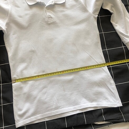 8 Yaş Beden beyaz Renk Erkek Çocuk Uzun Kollu Polo Yaka Okul Tişörtü x 2