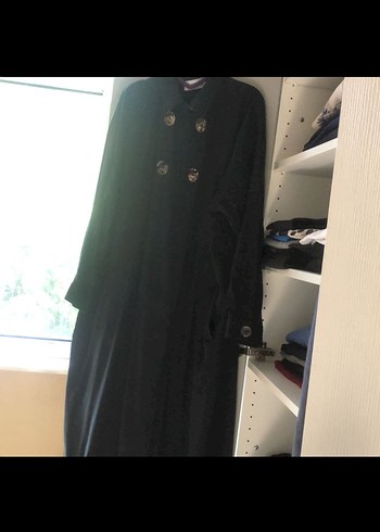 Kadın Siyah Uzun Düğmeli Goth Kaban - Görsel 5