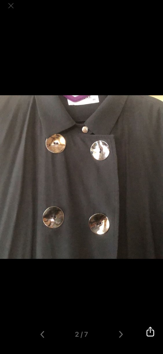 Kadın Siyah Uzun Düğmeli Goth Kaban - Görsel 2