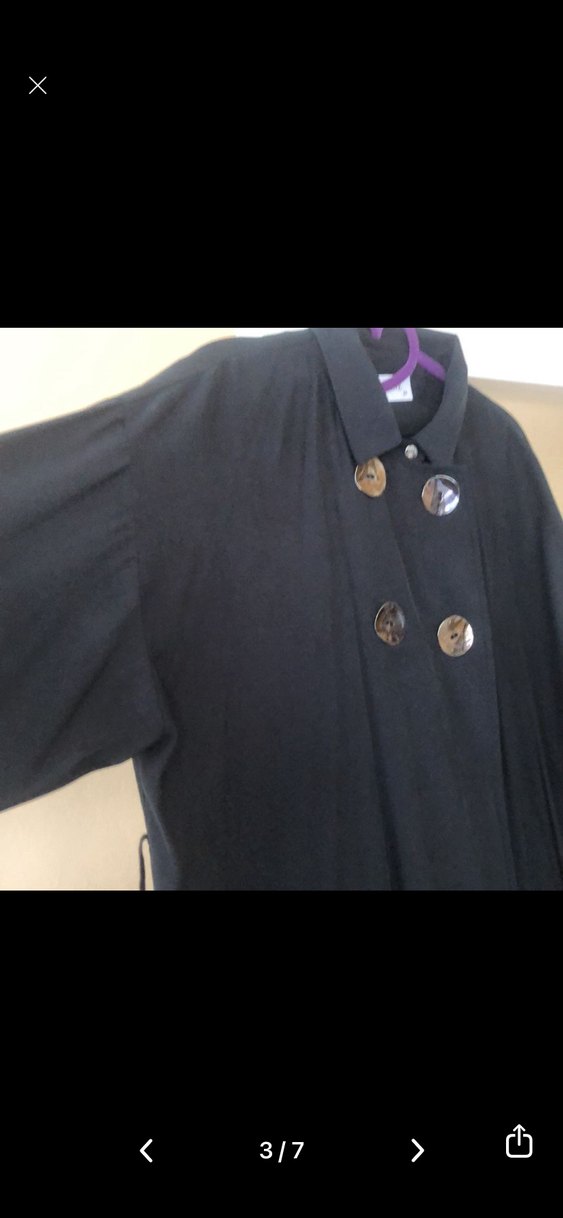 Kadın Siyah Uzun Düğmeli Goth Kaban - Görsel 3