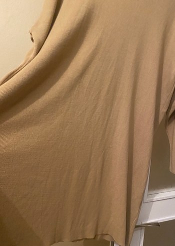 Bej Düğmeli Boğazlı Midi Triko Kadın Kazak - Görsel 2