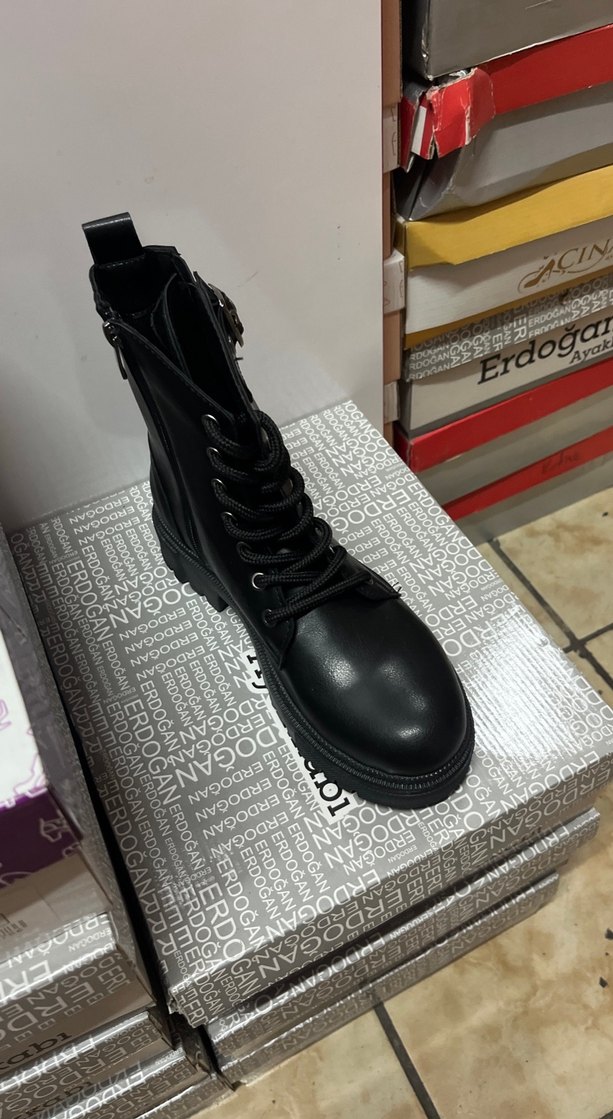 Beyaz Bağcıklı Platform Topuklu Kadın Bot - Görsel 3