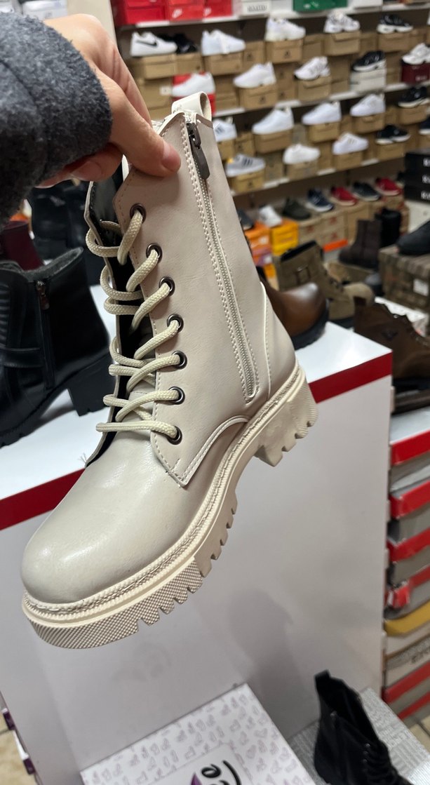 Beyaz Bağcıklı Platform Topuklu Kadın Bot - Görsel 2