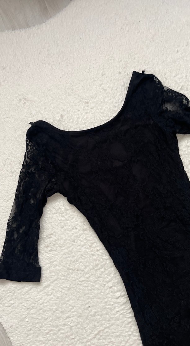 Siyah Dantel Detaylı Uzun Gotik Elbise abiye 36 38 uygundur - Görsel 4