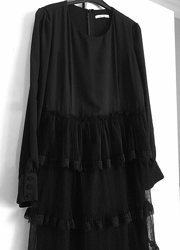 xl Beden #zara siyah tül elbise #tütü