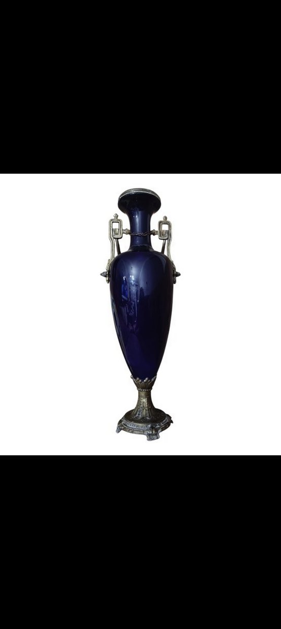 Fransız Liberty Antika Cam Vazo - Görsel 4