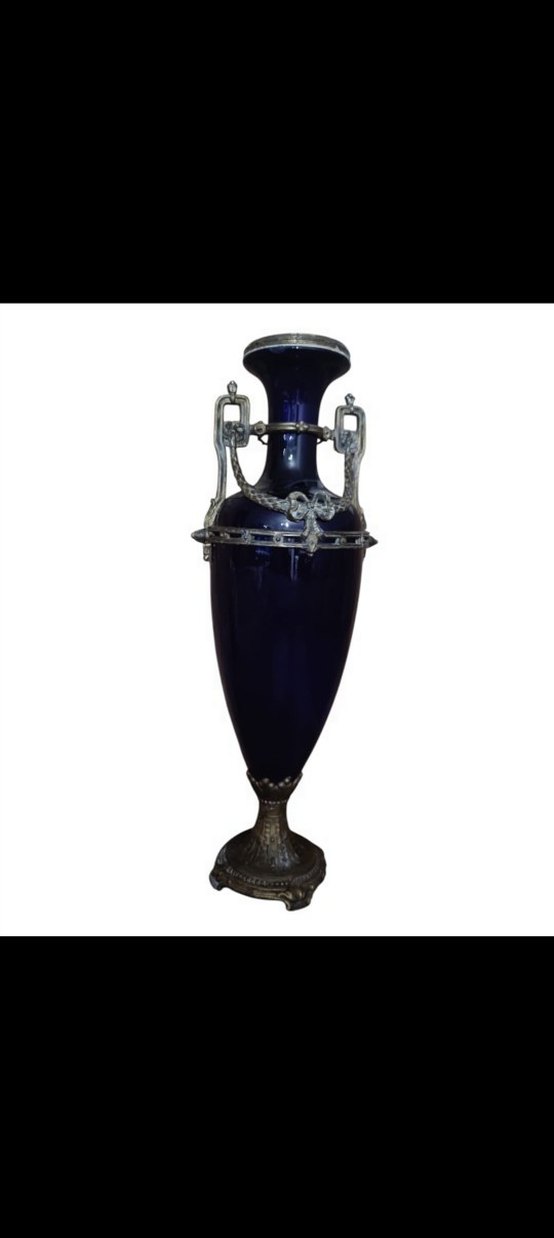 Fransız Liberty Antika Cam Vazo - Görsel 2