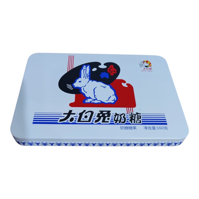 Çin Beyaz Tavşan Desenli Metal Şeker Kutusu - Görsel 4