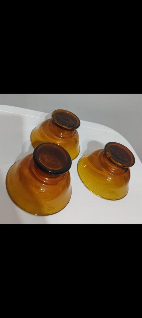 Amber Cam El Yapımı Üfleme Kase Seti - Görsel 4