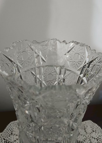 Antika Kesme Kristal Vazo - Görsel 4