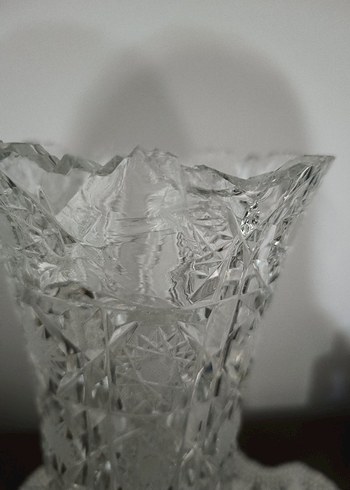 Antika Kesme Kristal Vazo - Görsel 8