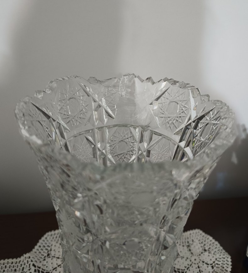 Antika Kesme Kristal Vazo - Görsel 4