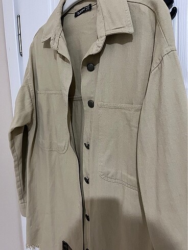 38 Beden camel Renk Gabardın kumaş gömlek