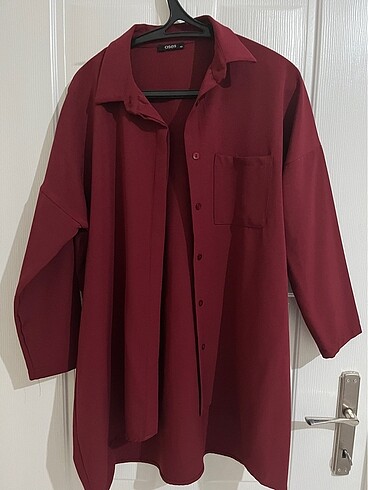 Bordo gömlek tunik