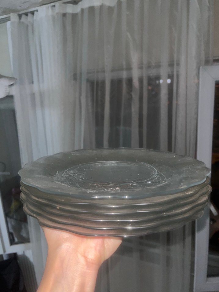 kabartma desenli cam servis tabağı - Görsel 3