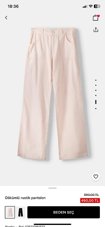 xs Beden Bershka keten pantolon