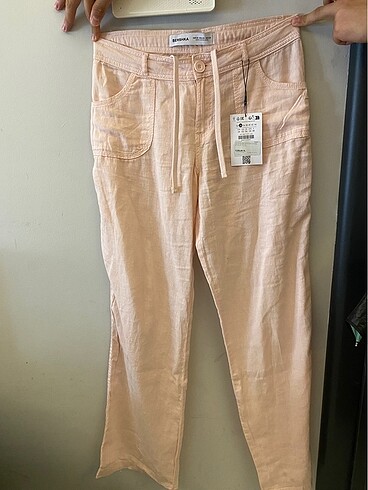 xs Beden pembe Renk Bershka keten pantolon