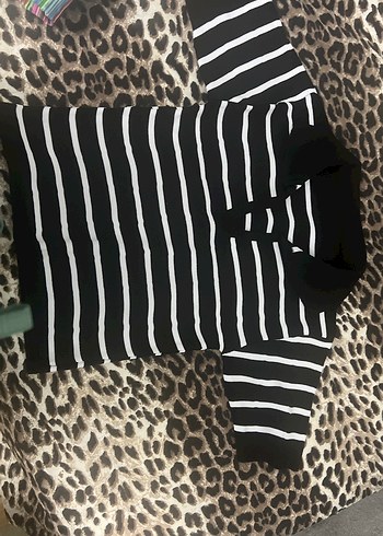 Zebra Desenli Siyah Triko Hamile Gömlek - Görsel 2