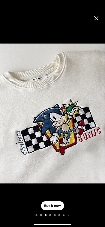 s Beden Sonic Nakış İşlemeli Sweatshirt Şort takım