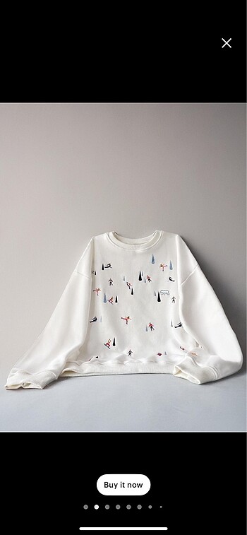 Zara Kış Temalı Nakış İşlemeli Sweatshirt Şort Takım