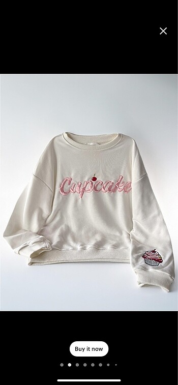 Cupcake Nakış işlemli Sweatshirt