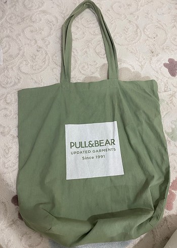 Pull and Bear Pull Bear Adacayi Yesili Minimal Tote Canta
