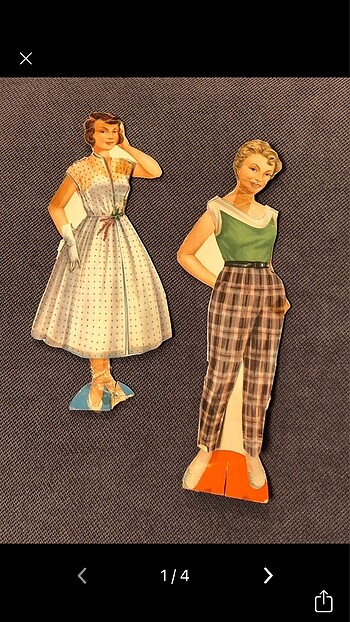 Vintage Kağıt Bebek (2 Bebek 10 Elbise)