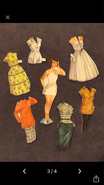 Beden Vintage Kağıt Bebek (2 Bebek 10 Elbise)