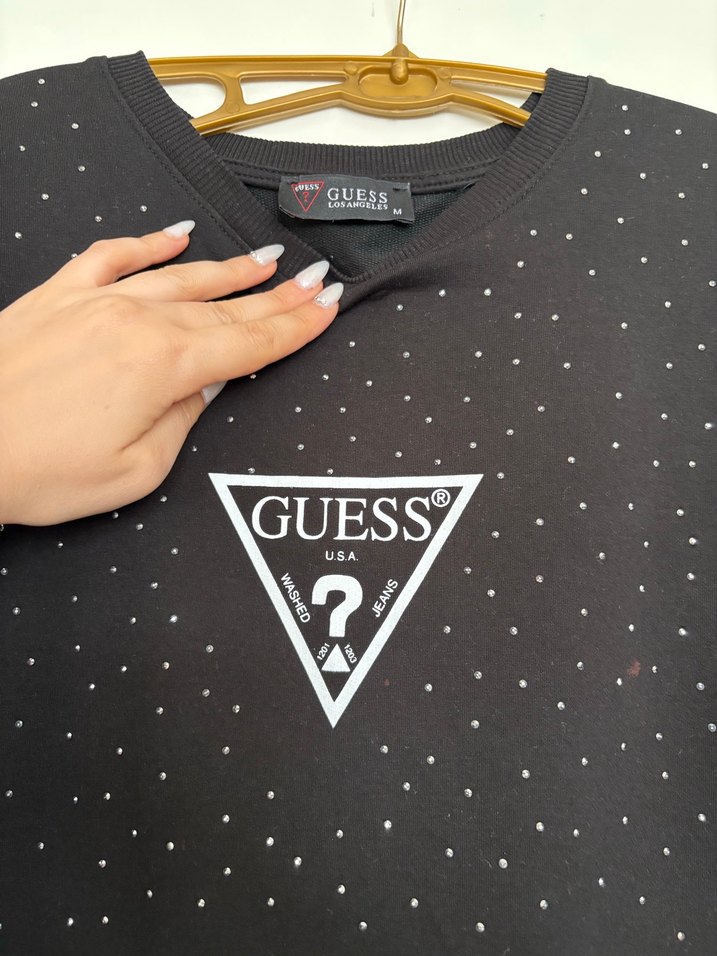 Guess Kadın Siyah Payetli elbise kusurlar fotoda belirtildi - Görsel 4