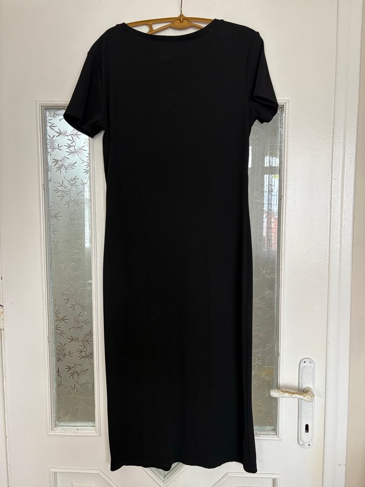 Siyah  Elbisesi, Kısa Kollu - Görsel 2