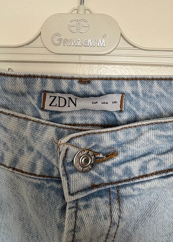 Kadın Mavi Bol Kesim Midi Denim Jean - Görsel 7