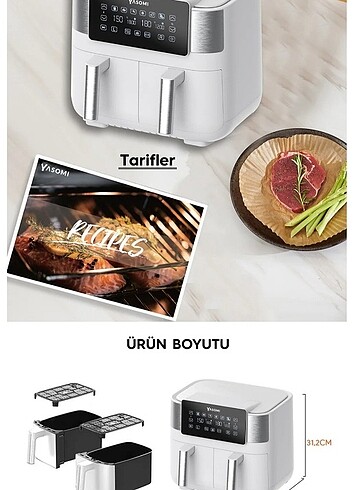 Çift hazneli  yasomi airfryer - Görsel 2