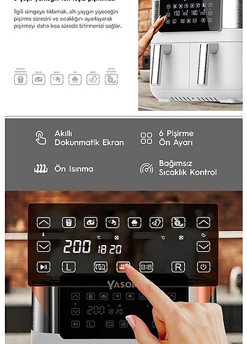 Çift hazneli  yasomi airfryer - Görsel 3