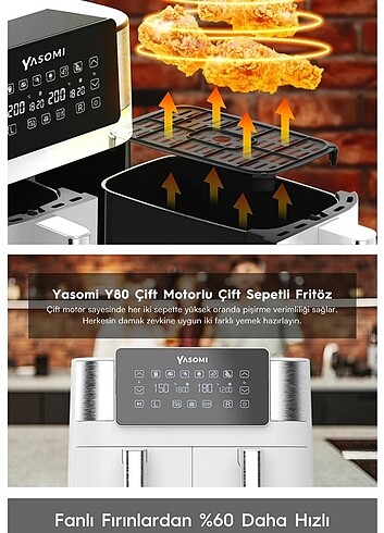Çift hazneli  yasomi airfryer - Görsel 4