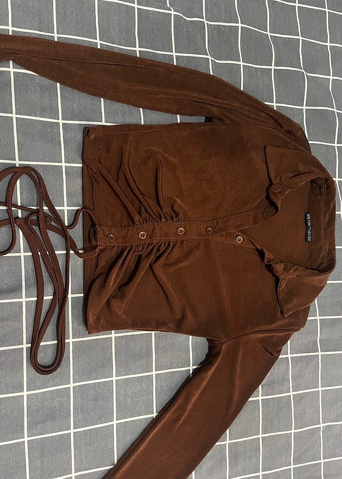 Dilvin Bağcıklı Mini Gömlek - Görsel 2