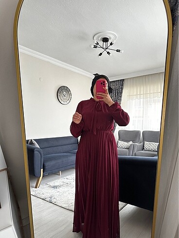44 Beden bordo Renk Elbise