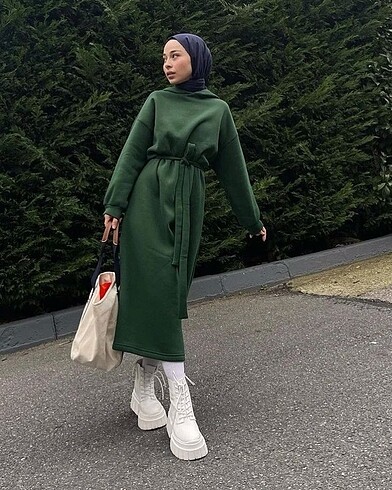Ceylan otantik sweat kapüşonlu elbise