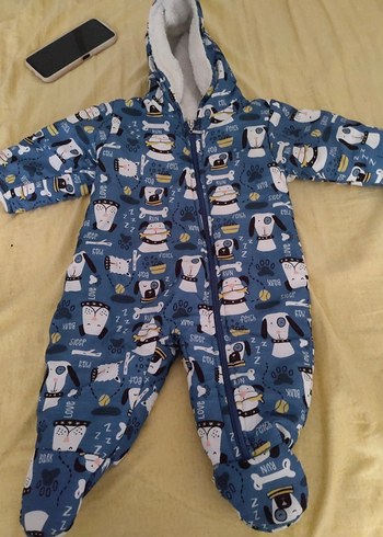 Kapüşonlu Fermuarlı Erkek Bebek Tulum - Görsel 2