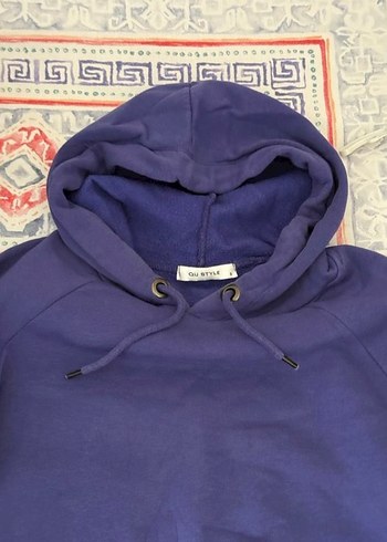 Kadın Mor Kapüşonlu Sweatshirt - Görsel 2