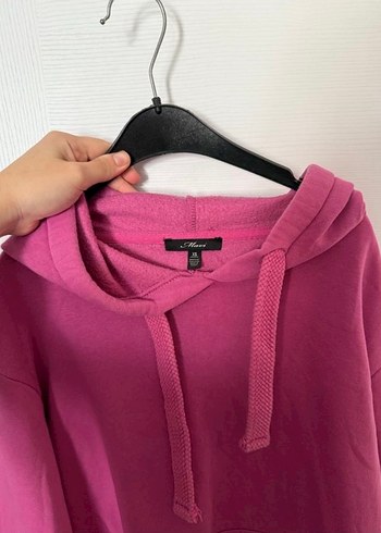 Kadın Pembe Kapüşonlu Sweatshirt - Görsel 2