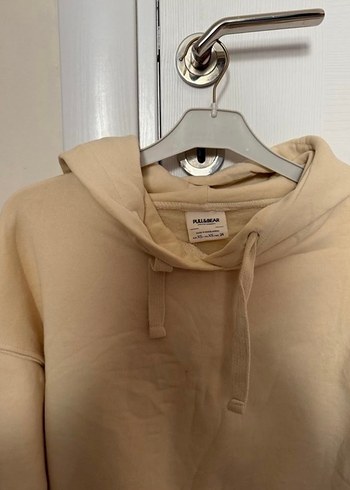 Bej Kapüşonlu Kadın Sweatshirt - Görsel 2