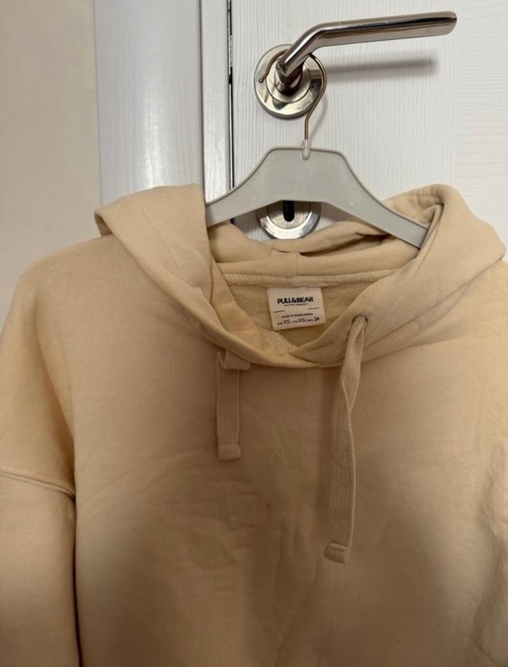 Bej Kapüşonlu Kadın Sweatshirt - Görsel 2