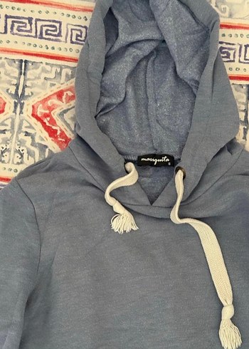 Gri Kapüşonlu Salaş Sweatshirt - Görsel 2