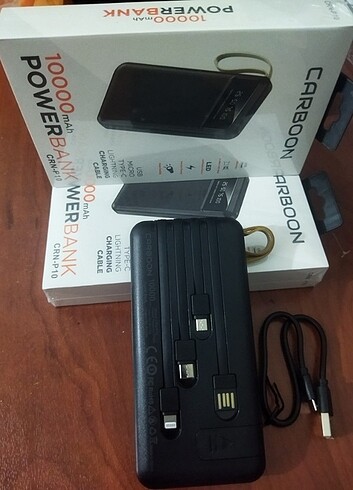 Powerbank kendinden kablolu 10.000 lik