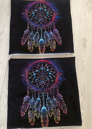  Beden Renkli Baskılı Dreamcatcher Yastık Kılıfı 43X44 cm
