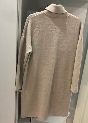 #MUDO COLLECTION M K BEDENE  taş rengi Midi polar Elbise - Görsel 7