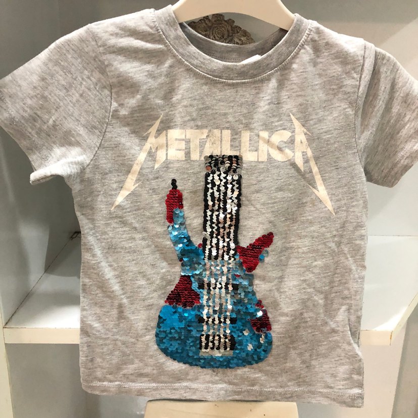 #3 YAŞ Kızlar için Metallica Baskılı Pul işleme detaylı - Görsel 2