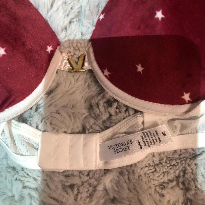 #VİCTORIAS SECRET KADİFE 90 BEDEN Bordo Yıldız Desenli - Görsel 2